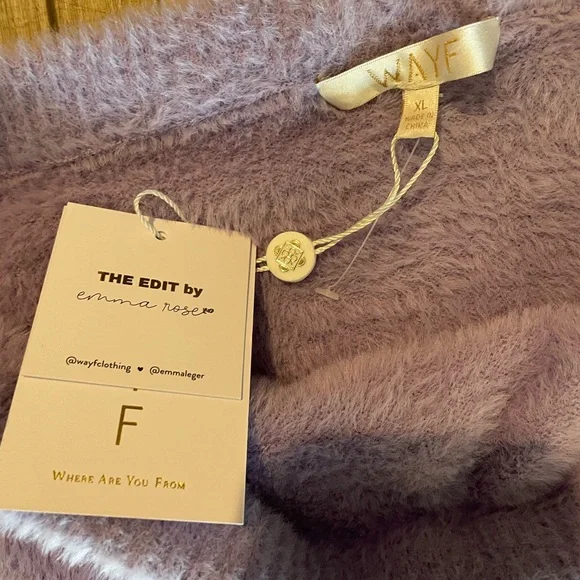 NWT WAYF X Emma Rose Lavender Fuzzy Bodycon Mini Skirt - Picture 3 of 3